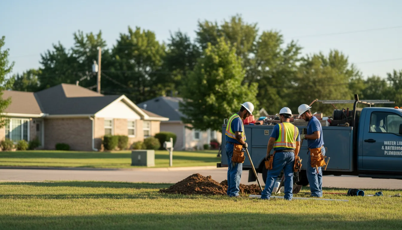 Residential water line and bathroom plumbing service in New Hartford, IA